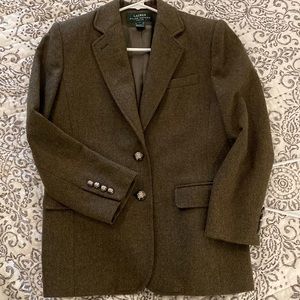 RALPH LAUREN VINTAGE WOOL TWEED BLAZER 8 P